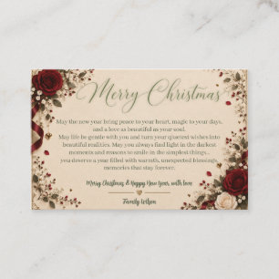 Carte De Visite Merry Christmas Love & Blessings Greeting Card