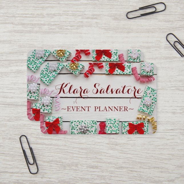 Carte De Visite Merveilleux cadeau de Noël adorable Wreath (Devant/Arrière en situation)