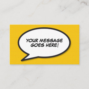 Carte De Visite Message de bulle de parole Livre de bande dessinée
