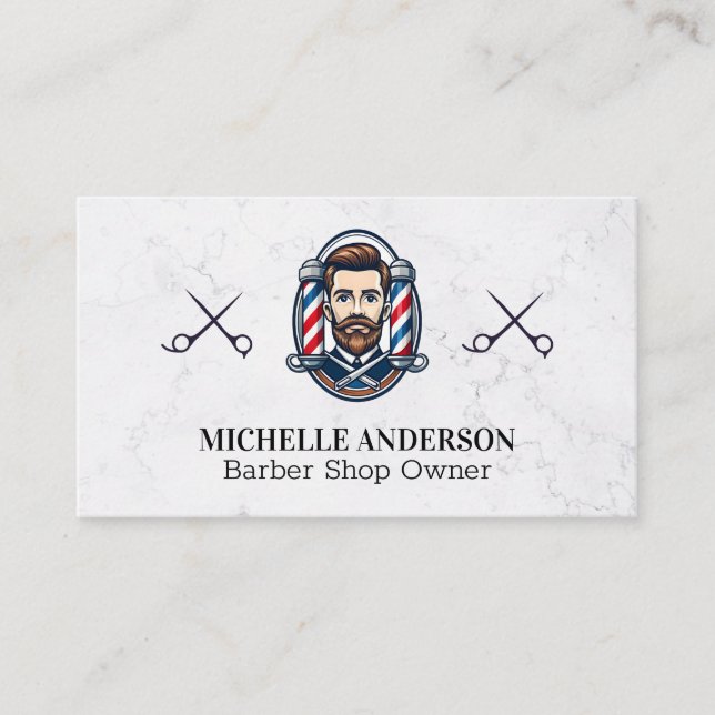 Carte De Visite Messieurs Barber | Poteau en barbier (Devant)
