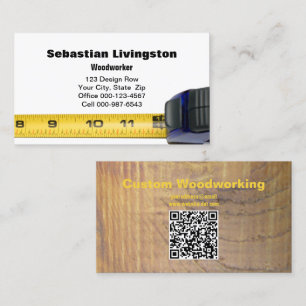 Carte De Visite Mesurer le code QR professionnel de travail du boi