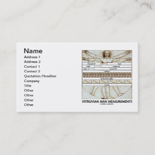 Carte De Visite Mesures d'homme de Vitruvian (da Vinci)
