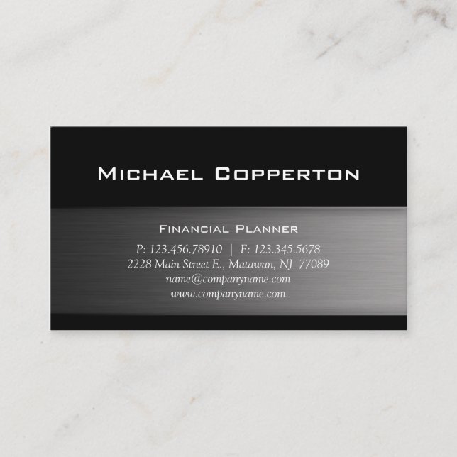 Carte De Visite Metal Automotive Professional Cool simple (Devant)