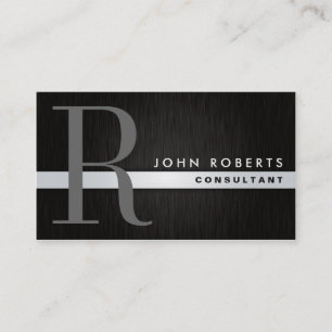 Carte De Visite Métal balayé moderne élégant de monogramme