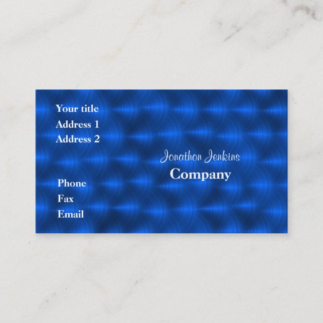 Carte De Visite métal bleu (Devant)
