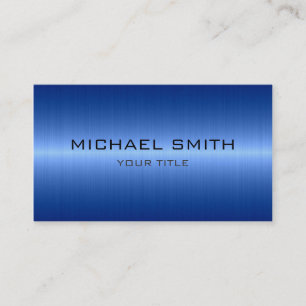 Carte De Visite Métal bleu d'acier inoxydable de cool fait sur