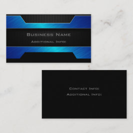 Carte De Visite Métal bleu lisse