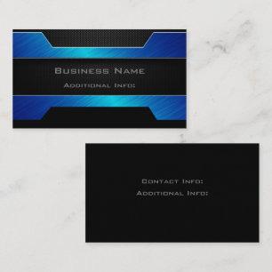 Carte De Visite Métal bleu lisse