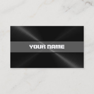Carte De Visite Métal brillant noir 5 d'acier inoxydable