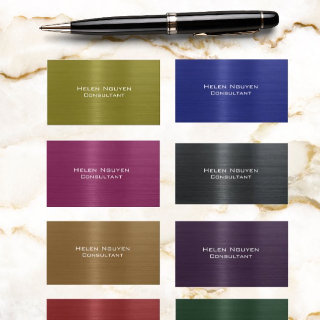 Carte De Visite Métal brossé jaune Acier inoxydable (Créateur téléchargé)