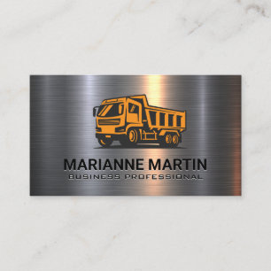 Carte De Visite Métal brossé   Véhicule de camionnette de construc