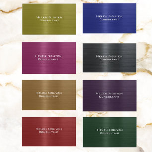 Carte De Visite Métal brossé vert acier inoxydable