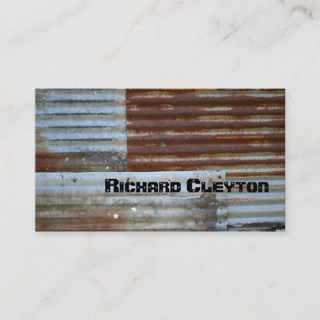 Carte De Visite Métal corrodé ondulé rouillé, texture personnalisé (Devant)