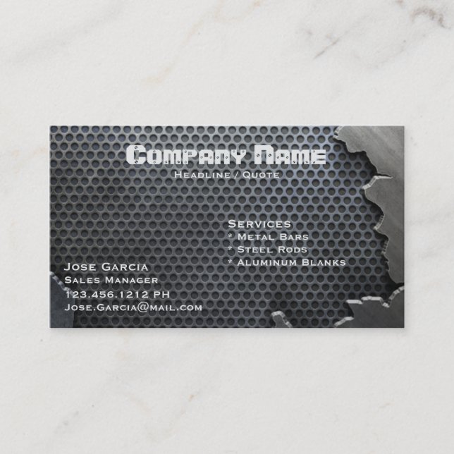 Carte De Visite Métal criqué (Devant)