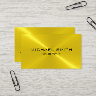 Carte De Visite Métal d'acier inoxydable d'or
