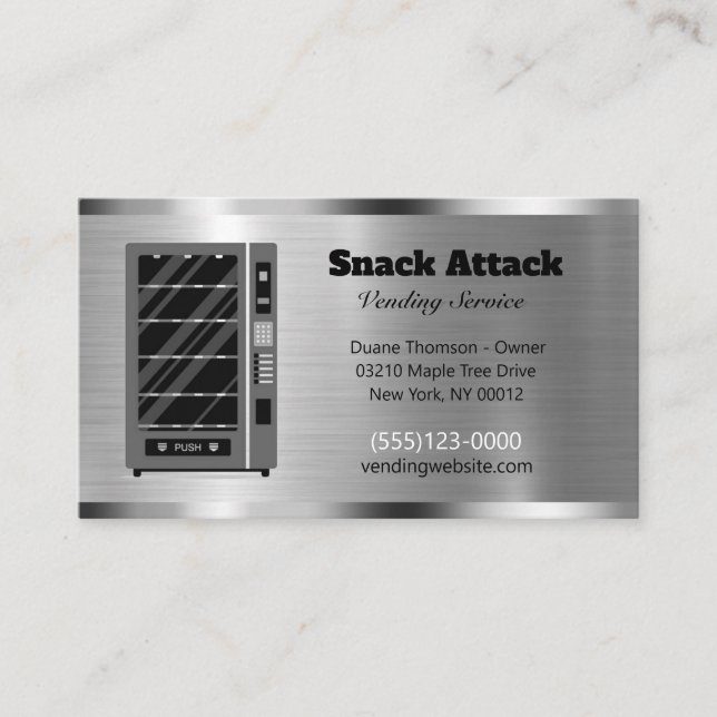 Carte De Visite Metal Design Food Snack Service de vente de vendeu (Devant)