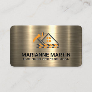 Carte De Visite Métal doré Logo Home Hammers Réparation