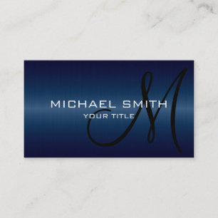 Carte De Visite Métal en acier inoxydable bleu foncé