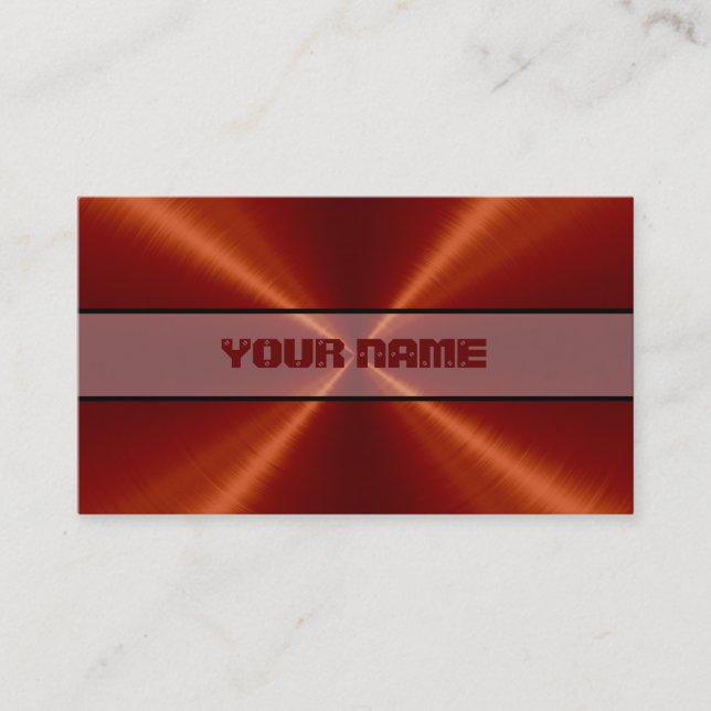 Carte De Visite Métal en acier inoxydable rouge (Devant)