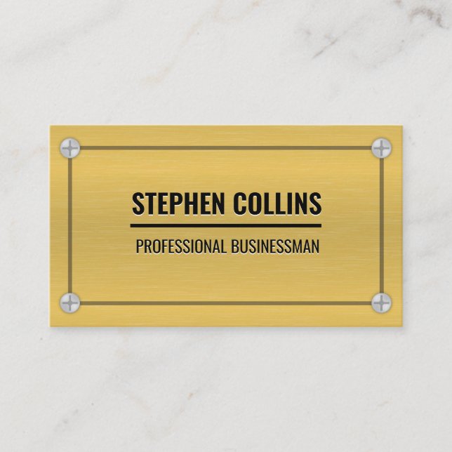 Carte De Visite Métal en aluminium et vis (Devant)