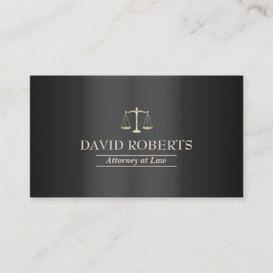 Carte De Visite Métal foncé élégant moderne d'avocat de mandataire