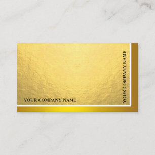 Carte De Visite Métal minimal moderne Fleur & Foil Gold