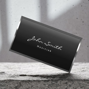 Carte De Visite Métal moderne Enseignant de musique Cadre