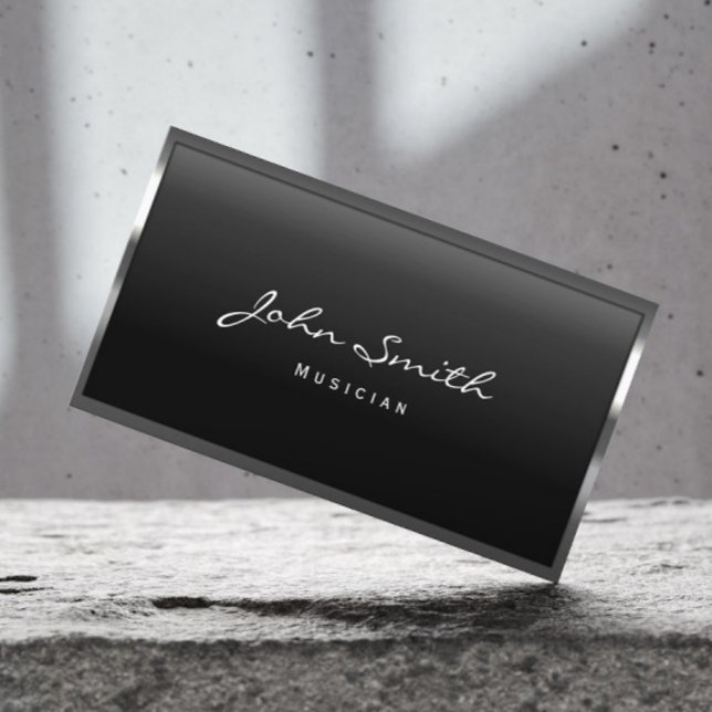 Carte De Visite Métal moderne Enseignant de musique Cadre (Créateur téléchargé)