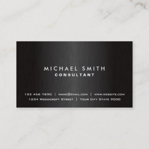 Carte De Visite Métal moderne noir simple professionnel élégant
