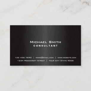 Carte De Visite Métal moderne noir simple professionnel élégant