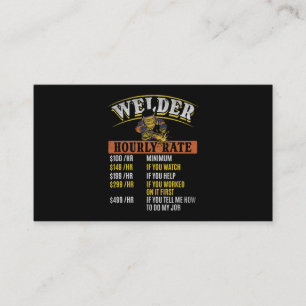 Carte De Visite Métal ouvrier soudage MIG souder Funny Welder Heur