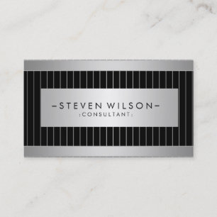 Carte De Visite Metal Professional Moderne Élégant Noir