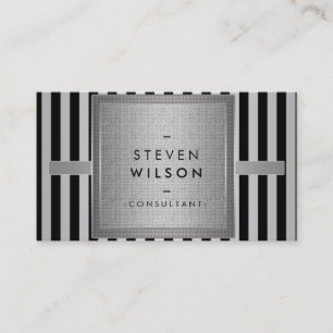 Carte De Visite Metal Professional Moderne Élégant Noir