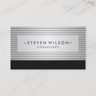 Carte De Visite Metal Professional Moderne Élégant Noir Simple