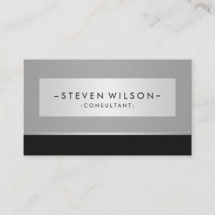Carte De Visite Metal Professional Moderne Élégant Noir Simple