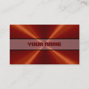 Carte De Visite Métal rouge d'acier inoxydable