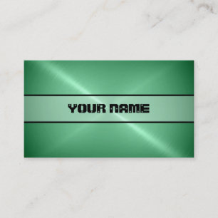Carte De Visite Métal Vert Brillant en Acier Inoxydable