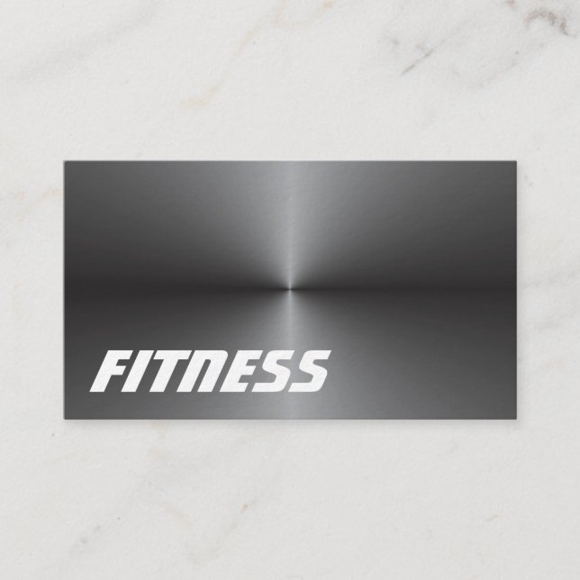 Carte De Visite Metallic Silver Grey Fitness Sport tendance (Devant)