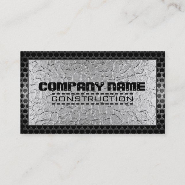 Carte De Visite Metallic Stainless Metal Steel Border #23 (Devant)