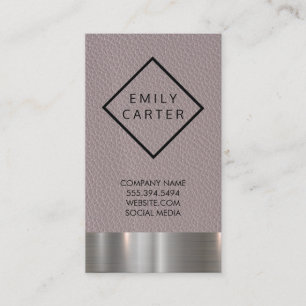 Carte De Visite Métallique   Cuir