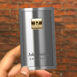 Carte de visite métallique de chauffeur de logo