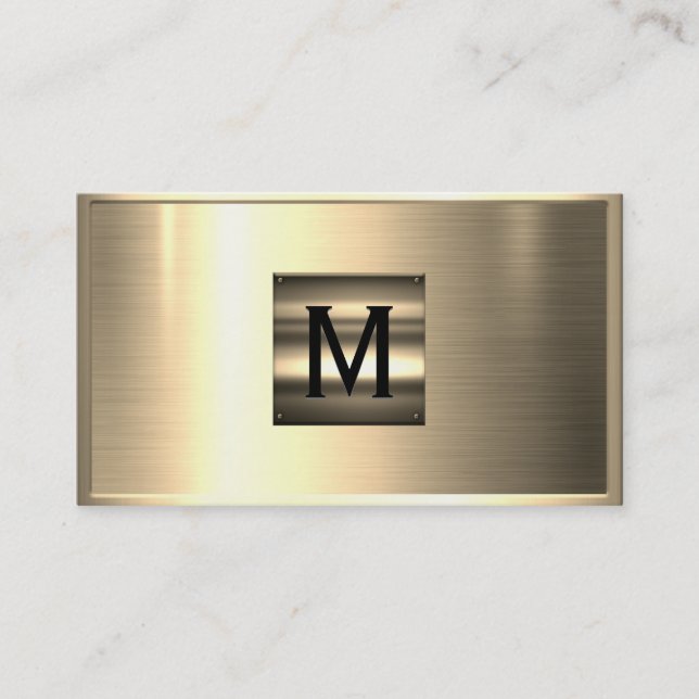 Carte de visite métallique en acier inoxydable or (Devant)