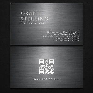 Carte de visite métallique QR Code pour Avocat