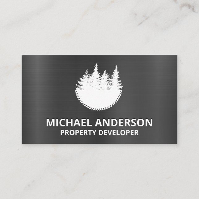 Carte De Visite Metallique | Vie circulaire | Arbres (Devant)
