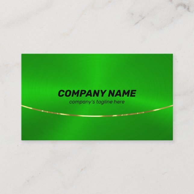 Carte De Visite Métallurgique brillant accent or vert (Devant)