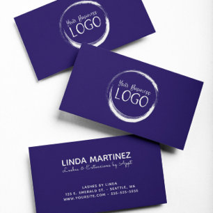 Carte De Visite Mettez Mon Logo Blanc Sur Fond Bleu Marine