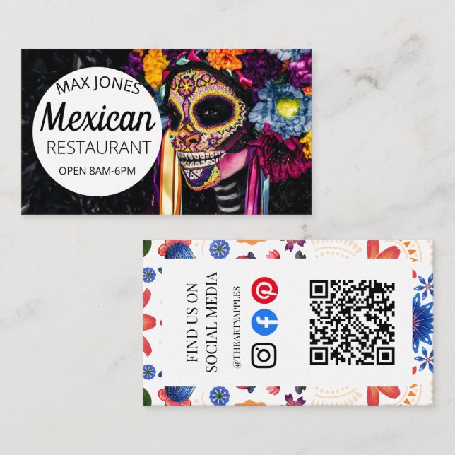 Carte De Visite mexicaine de fruits de marché artisanat jour de mo (Devant / Derrière)