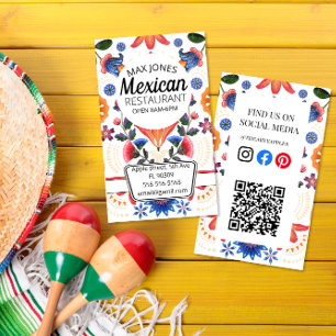 Carte De Visite mexicaine fruits deli marché plier artisanal flora