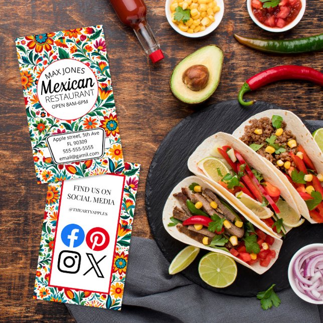 Carte De Visite mexicaine fruits deli marché plier artisanat (Créateur téléchargé)