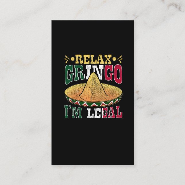 Carte De Visite Mexique : Un Humour amoureux du citoyen mexicain e (Devant)